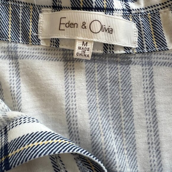 Eden & Olivia Blue Plaid Flannel Shirt - Picture 3 of 4